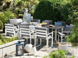 Beliani Extending Garden Dining Table Pancole 168/248 Cm 100 Cm Metal Grey - thumbnail 2