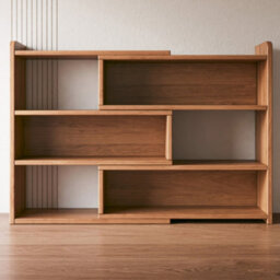 4-Tier Ret Retractable Bookcase With Adjustable Width (30-50Cm) Space-Saving Mdf Corner Display Unit, Brown - thumbnail 4