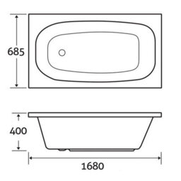 Plum&clay Martell White Standard Acrylic Single Ended Bath (L)1680mm (W)700mm - thumbnail 3