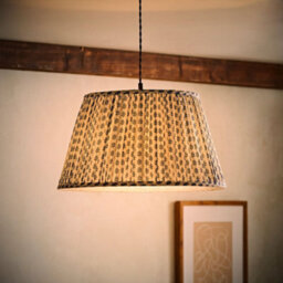 Valuelights Grange Large Blue Floral Pleated Lamp Shade And Bulb - thumbnail 1