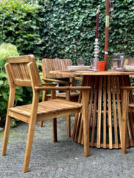Beliani Set Of 2 Garden Chairs Agello Acacia Wood Brown - thumbnail 2