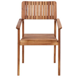 Beliani Set Of 2 Garden Chairs Agello Acacia Wood Brown - thumbnail 4