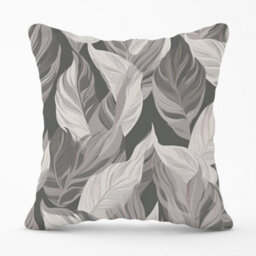 Warren Reed Designer Grey Floral Leaves Cushions 45Cm X 45Cm - thumbnail 1