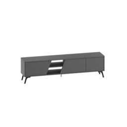 "Decortie Fiona Modern Tv Unit Multimedia Cabinet With Storage Doors 75"" Anthracite Grey 180Cm" - thumbnail 2