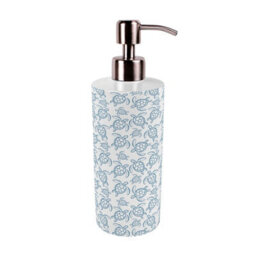 Purely Home Sea Turtles Stainless Steel Soap Dispenser - Light Blue Pump Action Refillable Bathroom & Kitchen Décor - thumbnail 4