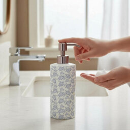 Purely Home Sea Turtles Stainless Steel Soap Dispenser - Light Blue Pump Action Refillable Bathroom & Kitchen Décor - thumbnail 2