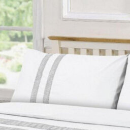 Homespace Direct Ltd Homespace Direct Lace Dia Duvet Cover Set Luxury Double White Bedding Set 100% Egyptian Cotton Percale 200 Thread Count - thumbnail 3