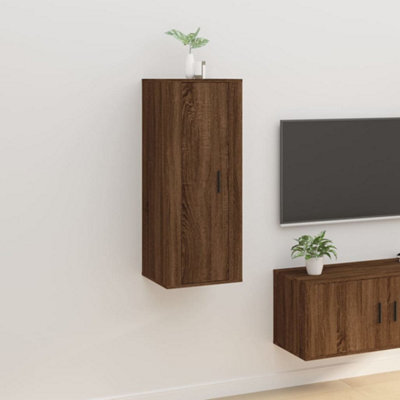 Berkfield Wall Mounted Tv Cabinet Brown Oak 40X34,5X100 Cm - image 1