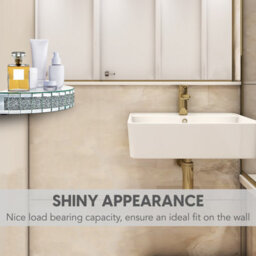 Crystals Crystal Mirrored Wall Floating Shelf Home Cosmetic Organiser Decor Wall Mounted - thumbnail 4
