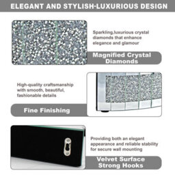 Crystals Crystal Mirrored Wall Floating Shelf Home Cosmetic Organiser Decor Wall Mounted - thumbnail 6