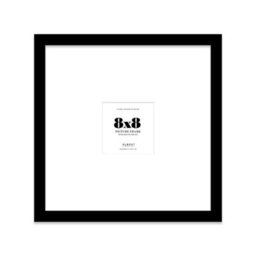 "8X8"" Black Picture Frame - 8X8"" Square Frame With 4X4"" Mount For 8X8""/4X4"" Pictures Art Deco Style Room Decor, 1 Pack" - thumbnail 1