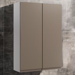 Westport Matt Stone Grey Bathroom Double Wall Cabinet (H)72Cm (W)49.5Cm - thumbnail 2