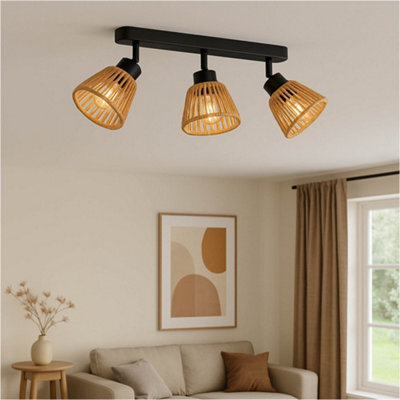 Loops Sleek Black Triple Ceiling Light Fixture For Contemporary Indoor Spaces - image 1