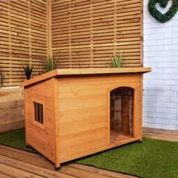 Samuel Alexander 82Cm X 1.16M Large Outdoor Garden Wooden Dog House Kennel With Window - thumbnail 2