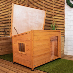 Samuel Alexander 82Cm X 1.16M Large Outdoor Garden Wooden Dog House Kennel With Window - thumbnail 8