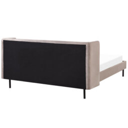 Beliani Bed Velvet Arette 160 X 200 Cm (Eu King Size) Taupe - thumbnail 5