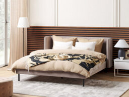 Beliani Bed Velvet Arette 160 X 200 Cm (Eu King Size) Taupe - thumbnail 2