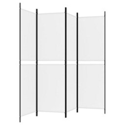 Berkfield 4-Panel Room Divider White 200X180 Cm Fabric - thumbnail 4