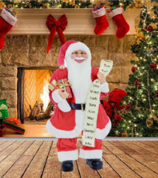 Premier Decorations Limited Red Traditional Standing Father Christmas With Glasses Santa Figurine 60Cm
