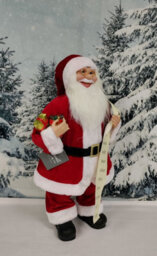 Premier Decorations Limited Red Traditional Standing Father Christmas With Glasses Santa Figurine 60Cm - thumbnail 7