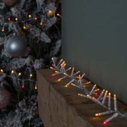 Samuel Alexander 50M 2000 Led Treebrights Christmas String Lights With Timer In Vintage Gold And Red On Clear Cable