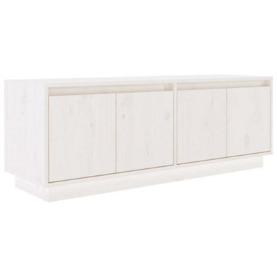Berkfield Rustic Tv Cabinet White 110X34X40 Cm Solid Wood Pine - image 1