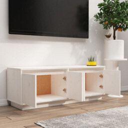 Berkfield Rustic Tv Cabinet White 110X34X40 Cm Solid Wood Pine - thumbnail 3