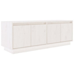 Berkfield Rustic Tv Cabinet White 110X34X40 Cm Solid Wood Pine