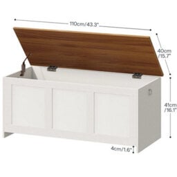 Storage Chest 110 Cm Retro Storage Bench Wooden Storage Trunk Large Toy Chest - thumbnail 4