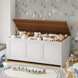 Storage Chest 110 Cm Retro Storage Bench Wooden Storage Trunk Large Toy Chest - thumbnail 2