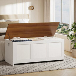 Storage Chest 110 Cm Retro Storage Bench Wooden Storage Trunk Large Toy Chest - thumbnail 3