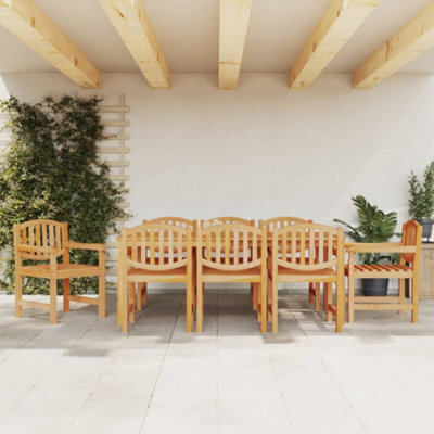 Berkfield 9 Piece Garden Dining Set Solid Wood Teak - image 1