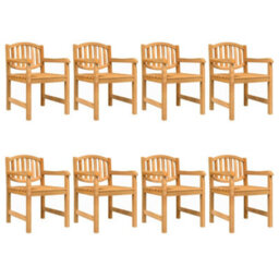 Berkfield 9 Piece Garden Dining Set Solid Wood Teak - thumbnail 3