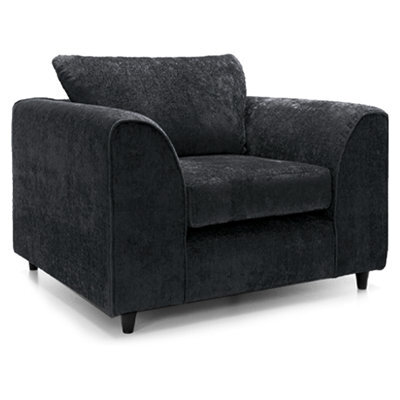 Furnishings For Less UK Monaco Chenille Fabric Single Seater Armchair Black