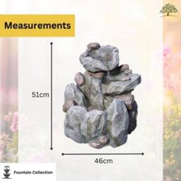 Modern Rock Fall Water Fountain - Solar Powered Resin Recycling Water Feature - thumbnail 6