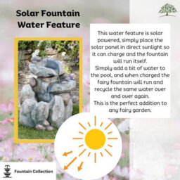 Modern Rock Fall Water Fountain - Solar Powered Resin Recycling Water Feature - thumbnail 3