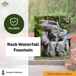 Modern Rock Fall Water Fountain - Solar Powered Resin Recycling Water Feature - thumbnail 2