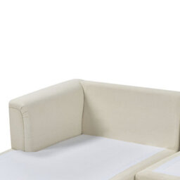 Beliani Corner Sofa 5 Seater Oslo Fabric Beige With Ottoman Right Hand - thumbnail 9
