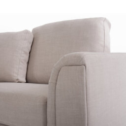 Beliani Corner Sofa 5 Seater Oslo Fabric Beige With Ottoman Right Hand - thumbnail 4