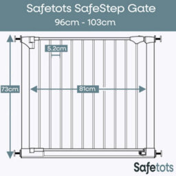 Bettacare Safestep Dog Gate, White, 96Cm - 103Cm, Extra Low Walkthough, 81Cm Extra Wide Doorway, One Piece Extra Wide Pet Gate - thumbnail 3