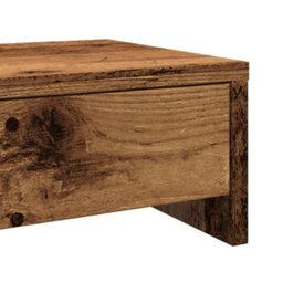 Walplus Monitor Stand With Drawers Old Wood 100X27X15 Cm Engineered Wood - thumbnail 8