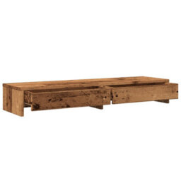 Walplus Monitor Stand With Drawers Old Wood 100X27X15 Cm Engineered Wood - thumbnail 5