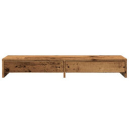 Walplus Monitor Stand With Drawers Old Wood 100X27X15 Cm Engineered Wood - thumbnail 4