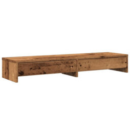 Walplus Monitor Stand With Drawers Old Wood 100X27X15 Cm Engineered Wood - thumbnail 2