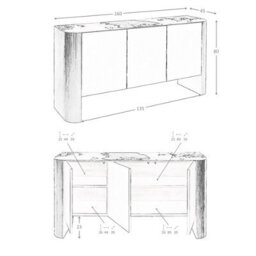 Angel Cerda Elegant Silver Wood Sideboard With Porcelain Marble Top - thumbnail 7