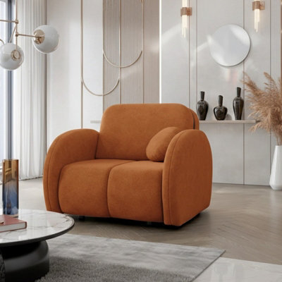 Convertible Armchair Bed Viva Comfy I With Storage Compact Single Sofa Sleeper For Small Spaces Orange - image 1