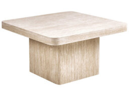 Wyld And Coco Novaliving Stone-Top Square Coffee Table Beige Mdf Base 80 X 80 Cm - thumbnail 3