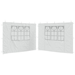 Walplus Party Tent Garden Gazebo Canopy Sidewall 2 Pcs With Window Pe White - thumbnail 2