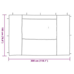Walplus Party Tent Garden Gazebo Canopy Sidewall 2 Pcs With Window Pe White - thumbnail 5