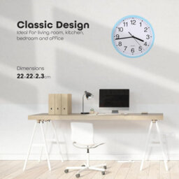 Divchi Wall Clock Silent & Non-Ticking Modern Battery Operated Digital Quiet Sweep Office Home School Kitchen Decor Clocks Blue - thumbnail 4